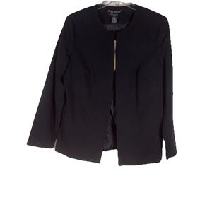 Dialogue Classics Black Suit Jacket Petite 10P Career ‎ One Button Closure